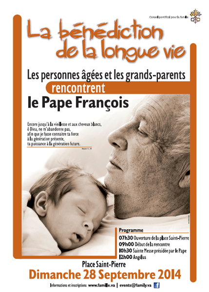 Rencontre internationale des personnes ges et des grands parents avec le Pape Franois, le dimanche 28 septembre 2014