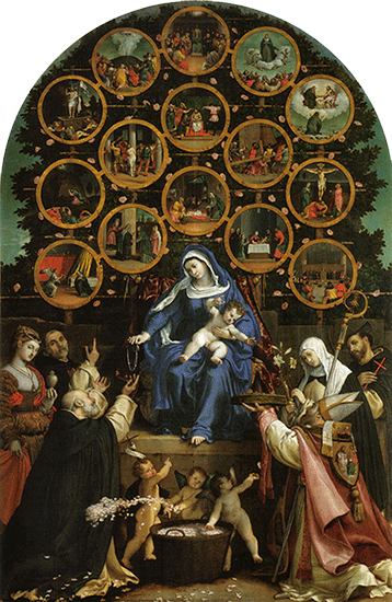 Lorenzo Lotto (1480-1556), Madone du Rosaire