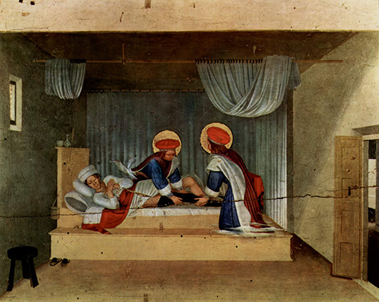 Fra Angelico (v.1400-1455), La guérison du diacre Justinien