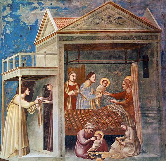 Giotto di Bondone (1267-1337), Naissance de la Bienheureuse Vierge Marie